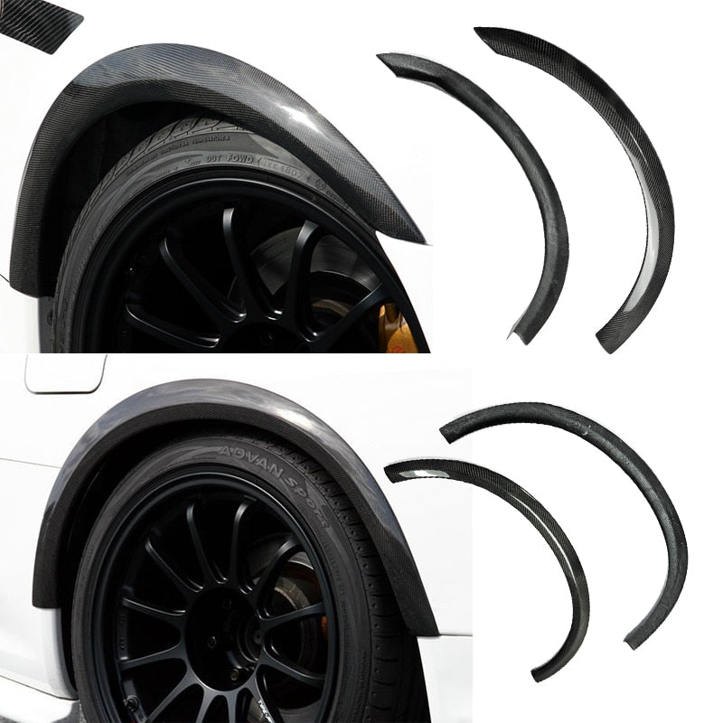 Car Styling For Nissan R34 GTR Superior AC Style Carbon Fiber Fender Flares 4pcs Glossy Fiber Finish Wheel Arch Body Kit Trim