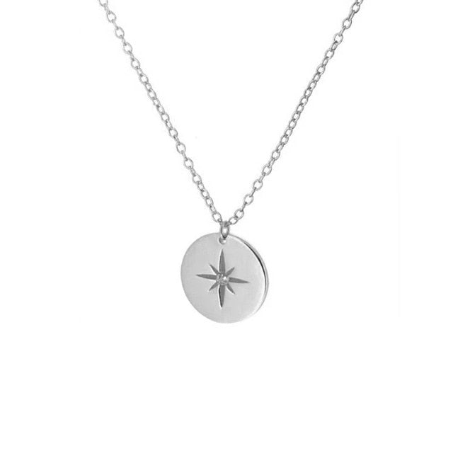 ROXI Vintage C Star Sun Eye Real 925 Sterling Silver Women Clavicle Necklace Elegant Pendant Necklaces Fine Jewelry Chains