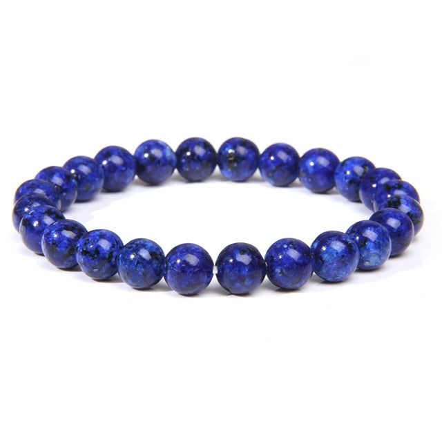 Real natural lace crazy agates stone beads bracelet smooth matte lapis lazuli fluorite quartz crystal beads bracelet men jewelry