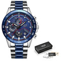 Relogio Masculino LIGE Hot Fashion Mens Watches Top Brand Luxury Wrist Watch Quartz Clock Blue Watch Men Waterproof Chronograph