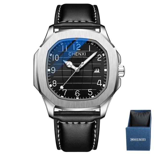 Reloj Hombre 2021 CHENXI Men Watches Top Brand Luxury Wristwatch Leather Waterproof Sport Watch Men Fashion Date Clock Male +Box
