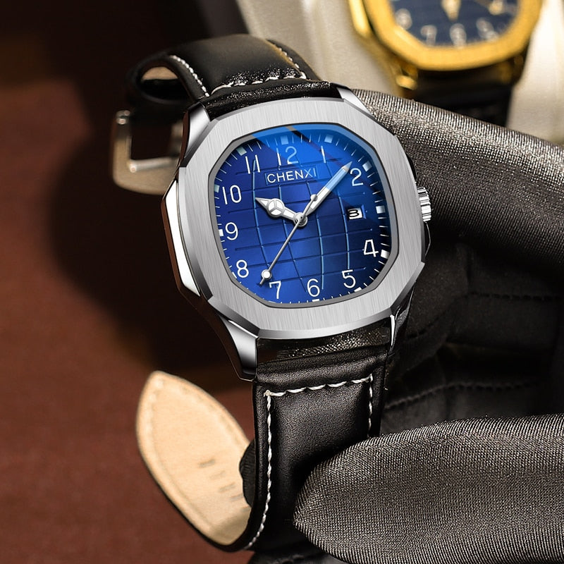 Reloj Hombre 2021 CHENXI Men Watches Top Brand Luxury Wristwatch Leather Waterproof Sport Watch Men Fashion Date Clock Male +Box