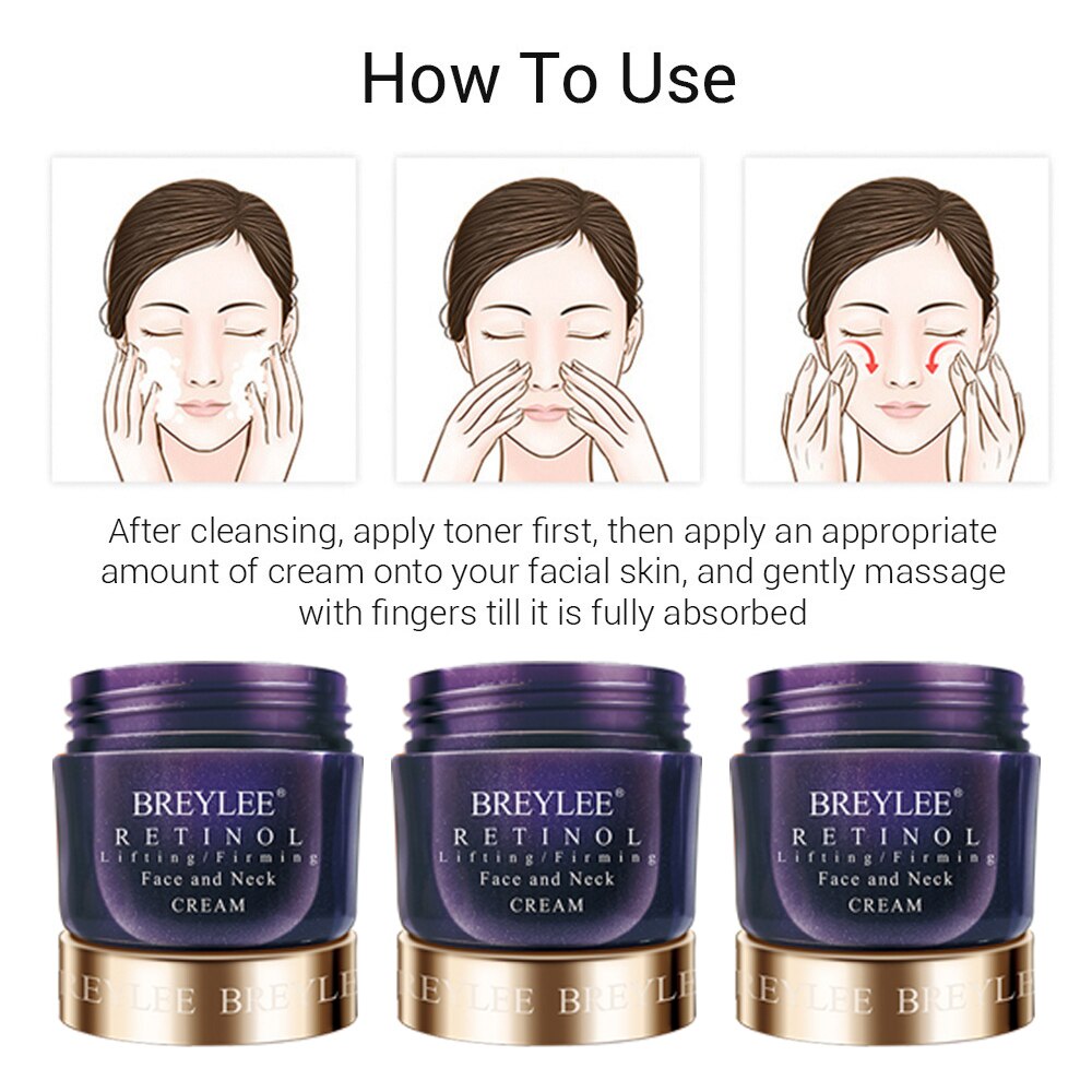 Remove Wrinkles Retinol Firming Face Cream Lifting Neck Whitening Anti-aging Night Day Cream Moisturizing Facial Skin Care Tool