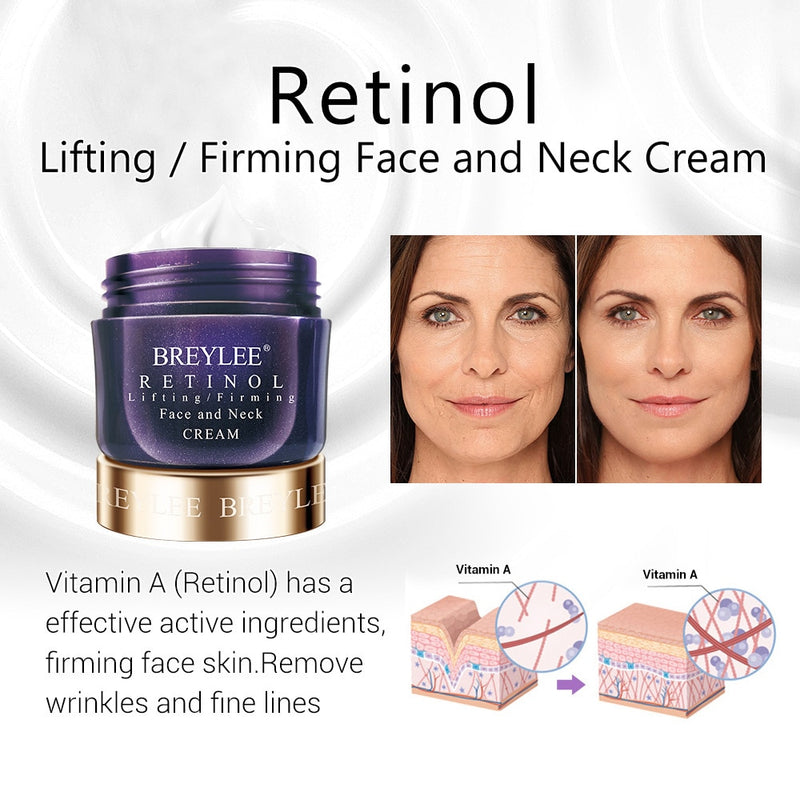 Remove Wrinkles Retinol Firming Face Cream Lifting Neck Whitening Anti-aging Night Day Cream Moisturizing Facial Skin Care Tool