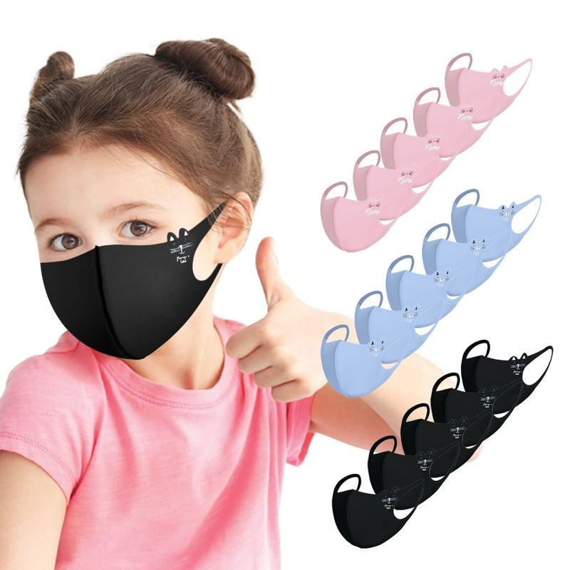 Reusable Cartoon Print Breathable Protection Stretch Mask For Face With Children Protection Fashion Mask Halloween Cosplay