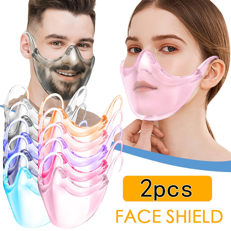 Reusable Face Mask Transparent Colorful Durable Mask Halloween Cosplay Face Combine Plastic Reusable Protection Fashion Mask