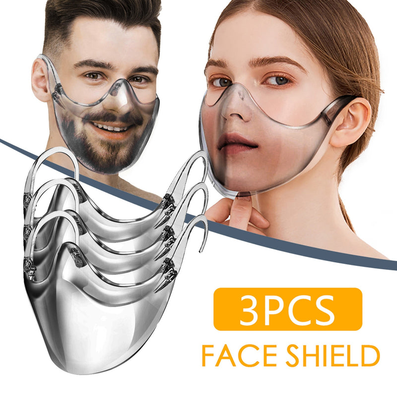 Reusable Face Mask Transparent Protection Breathable Fashion Mask With Clear For Face With Adult Windproof Halloween Cosplay