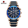 Reward Luxury Men Watch Stainless Steel Sport Waterproof Quartz Watch Chronograph Luminous Fashion Wrist Watches Timepiece for m