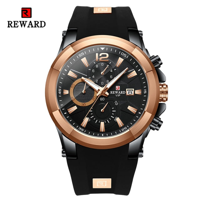 Reward Quartz Wristwatches for Men Multi-function Chronograph Waterproof Sport Men's Wrist Watches Timepiece