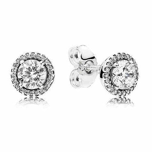 Rose Classic Elegance Signature Circles Padlock-inspired Love Locks 925 Sterling Silver Earring For Women Gift Pandora Jewelry