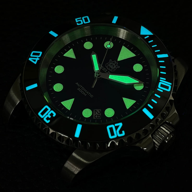 SD1954 Water ghost Mechanical Watch STEELDIVE Design Swiss Luminous Custom Made 200M Waterproof Swim Retro Men's Diving Watch