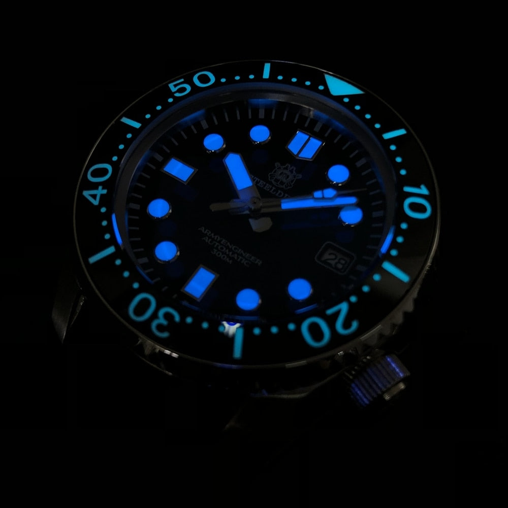 SD1968 STEELDIVE 30atm 300 meters water resistant diving watches Luminous automatic diver watches 316L stainless steel case