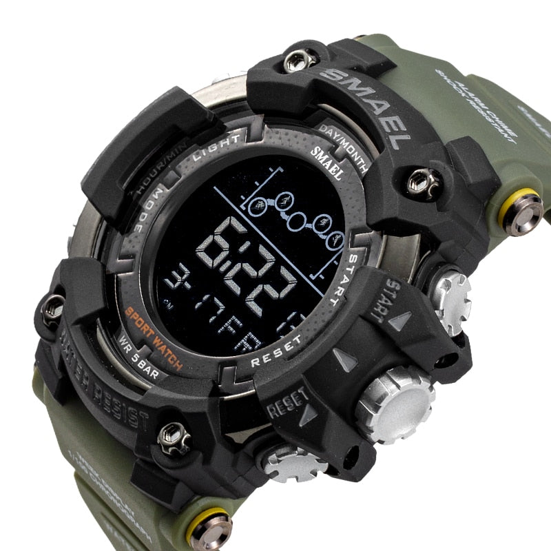SMAEL Mens Watch Military Waterproof Sport Wrist Watch Digital Stopwatches For Men 1802 Military Watches Male Relogio Masculino