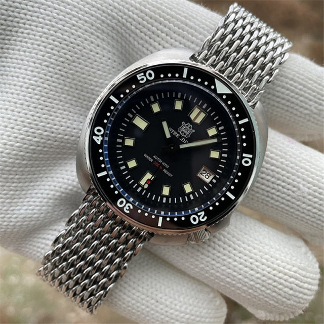 STEELDIVE Captain Willard Watch NH35 Automatic Mechanical Wristwatches Sapphire Glass Black Dial 200m Waterproof Diver SD1970