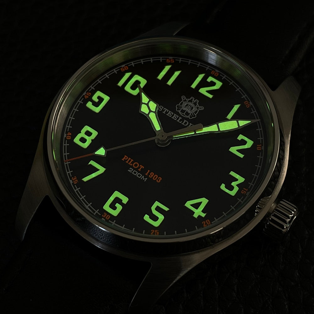 STEELDIVE Design 316L Quartz Watch SD8103 Japan VH31 Movement Men's Diving Watch 200m Waterproof Super C3 Luminous Reloj Hombre