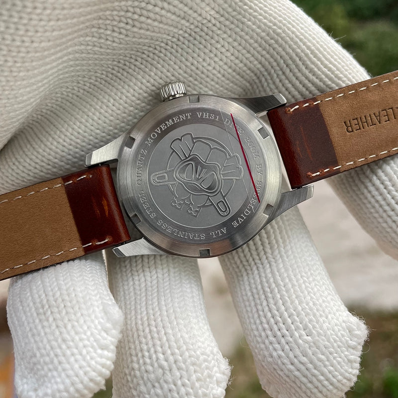 STEELDIVE Design Quartz Watch SD8103 Japan VH31 Movement 316L Stainless Steel Men's Watch Waterproof C3 Green Luminous Reloj