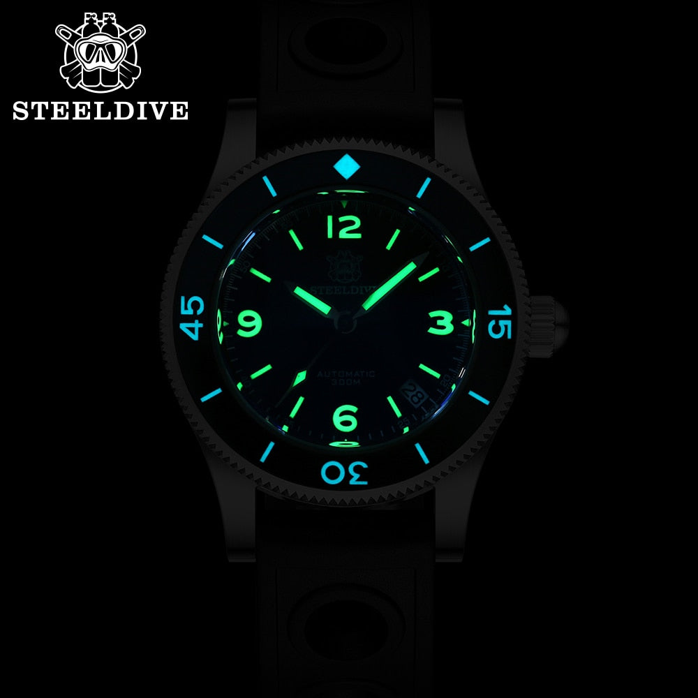 STEELDIVE Fifty fathoms 300M Dive Watch Men Japan NH35 Automatic Mechanical Steel Watches Men Ceramic bezel C3 Luminous Diver