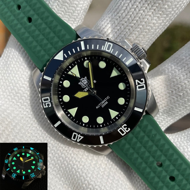 STEELDIVE Mens Diver Watches Automatic Watch Luxury 300m Waterproof Mechanical Wristwatch Luminous Sapphire Ceramic Bezel NH35