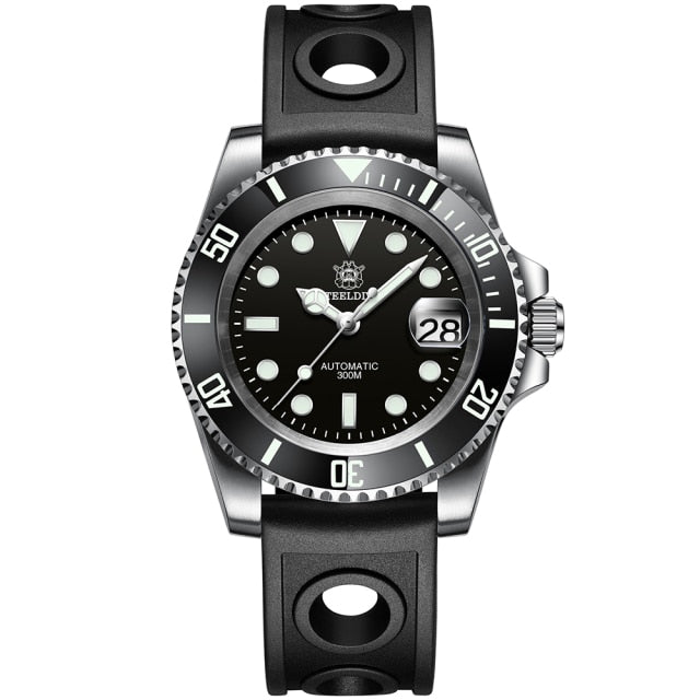 STEELDIVE Mens Diver Watches Automatic Watch Water Ghost Diving 300m Waterproof Mechanical Wristwatch C3 Luminous Sapphire NH35