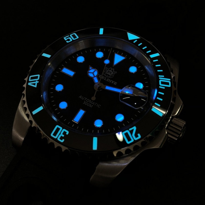 STEELDIVE Mens Diver Watches Automatic Watch Water Ghost Diving 300m Waterproof Mechanical Wristwatch C3 Luminous Sapphire NH35