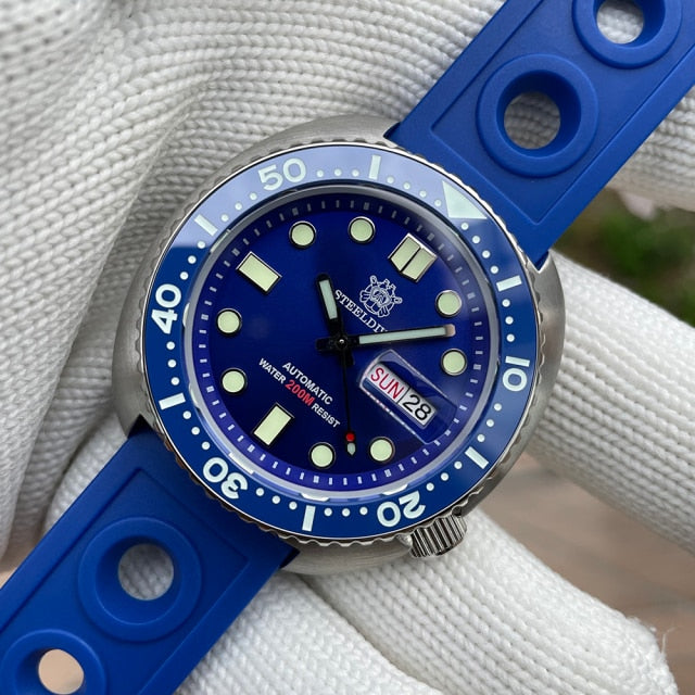 STEELDIVE SD1972 NEW Men's Diving Watch Japan NH36 316L Stainless Steel Dual Calendar 200m Waterproof Automatic Mechanical Watch