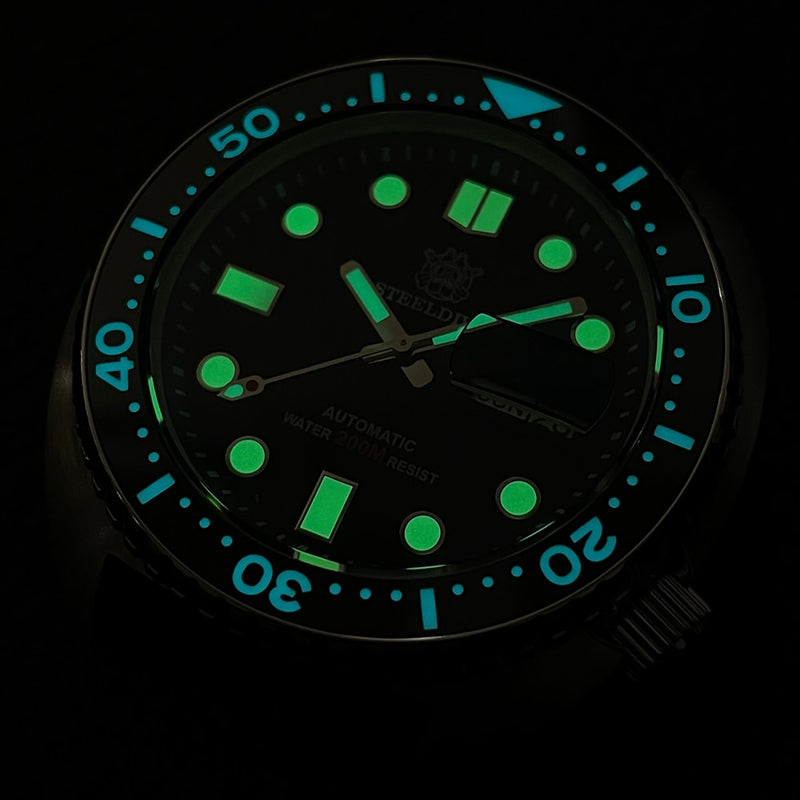 STEELDIVE SD1972 NEW Men's Diving Watch Japan NH36 316L Stainless Steel Dual Calendar 200m Waterproof Automatic Mechanical Watch