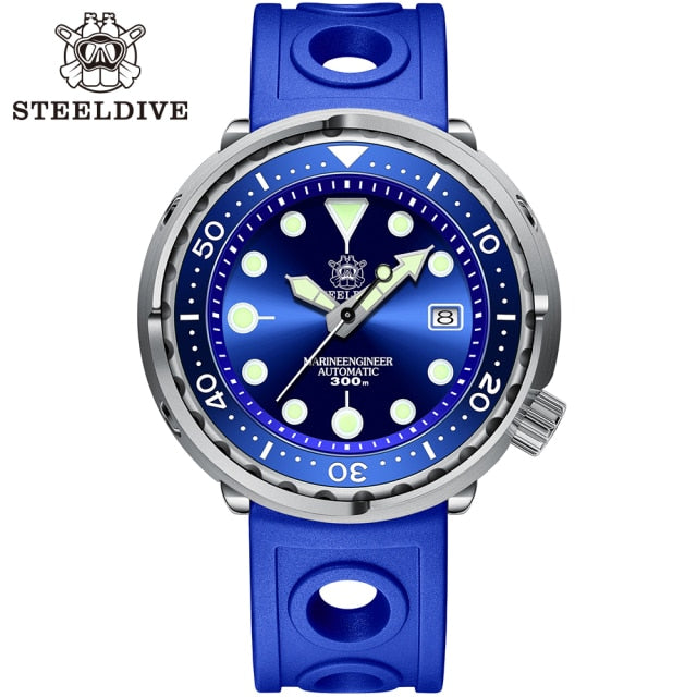 STEELDIVE SD1975 Mens Automatic Watches Men Dive Watch 300m Waterproof Mechanical Wristwatch C3 Luminous Clock Sapphire Mirror