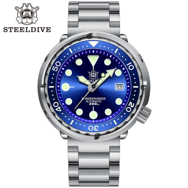 STEELDIVE SD1975 Mens Automatic Watches Men Dive Watch 300m Waterproof Mechanical Wristwatch C3 Luminous Clock Sapphire Mirror