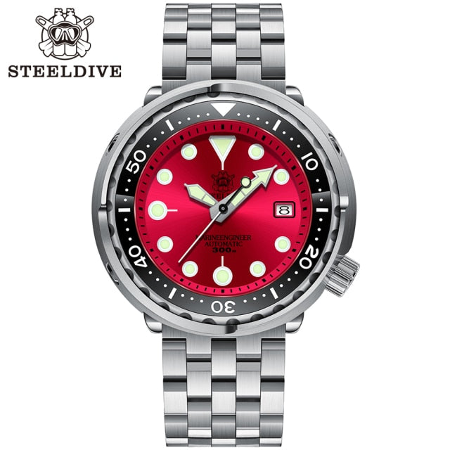 STEELDIVE SD1975 Tuna 300M Dive Watch Men Mechanical Watch Ceramic Bezel Sapphire Glass Luminous 316L Stainless Steel Wristwatch