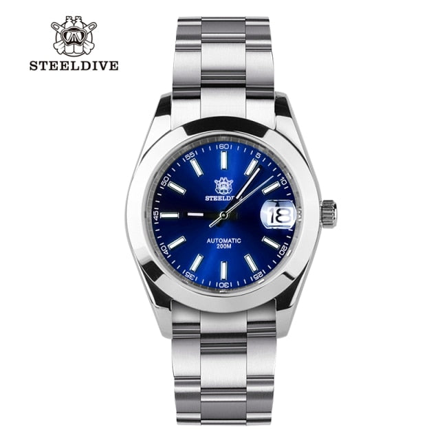 STEELDIVE Vintage 39mm Explorer Watch NH35 Automatic Mechanical Wristwatch NH35 Movement Stainless Steel