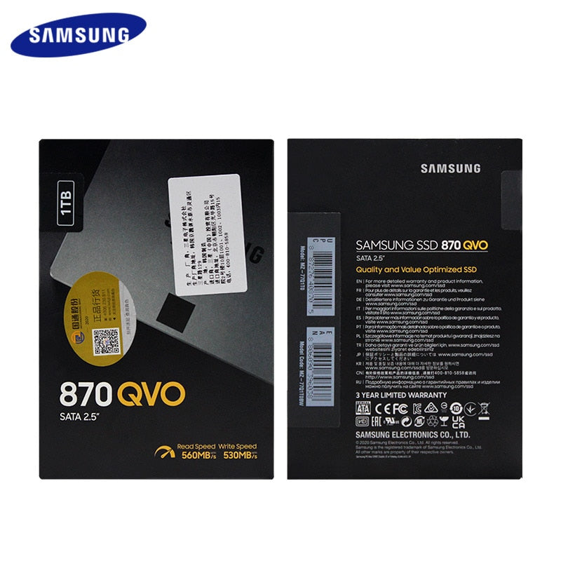 Samsung 4TB SSD 2.5 inch 2TB Solid-State Hard Drive 1TB 870 QVO SATA III SSD Original Internal HDD MLC SATA3 For Laptop Desktop