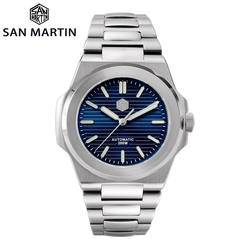 San Martin Diver Retro Classic Luxury Sapphire Crystal Stainless Steel Men Automatic Mechanical Watches 20Bar BGW-9 Luminous