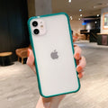 Shockproof Armor Transparent Phone Case For iPhone 12 11 Pro X Xs MAX XR 6 6s 7 8 Plus Camera Protection Candy Color Cover Case