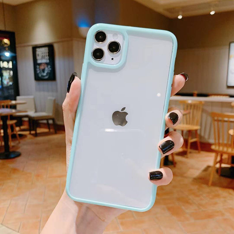 Shockproof Candy Color Bumper Phone Case For iPhone 12 SE 2020 11 11Pro Max XR XS Max X 7 8 Plus 11Pro Transparent Soft Acrylic