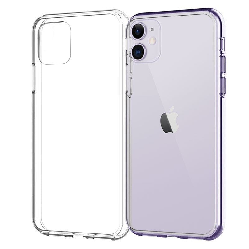 Silicone Case For iPhone 12 11 Pro X XR XS Max  6 7 8 Plus Cover Transparent Cases For iPhone SE 2020 11 XR Shockproof Case Soft