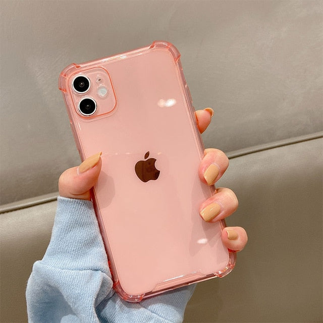 Silicone Lens Protection Phone Case On For iPhone 11 12 Pro Max 8 7 6 6s Plus Xr Xs Max X Xs 12 Color Shockproof Soft Back Cover