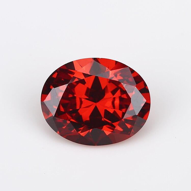 Size 2x3~13x18mm Oval Shape 5A Garnet CZ Stone Synthetic Gems Cubic Zirconia For Jewelry