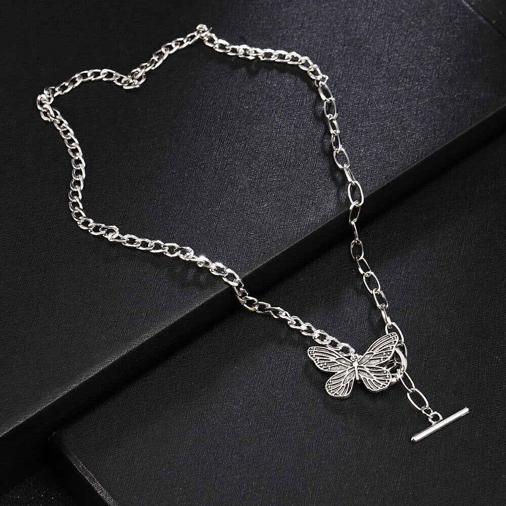 Small Animal Butterfly Stars Pendant Necklaces for Women Hot Sale Silver Color Clavicle Chain Necklaces Jewelry Accessories