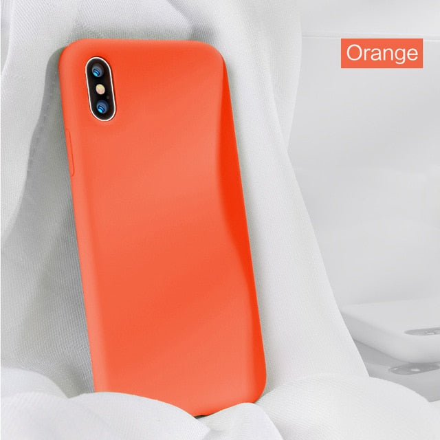 SmartDevil Phone Case For iPhone 12 Pro Max 11 7 8 Plus XR X XS SE2020 Solid Color Silicone Couples Cute Candy Color Soft Simple