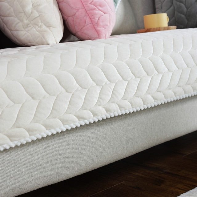 Sofa Protector Cover for Living Room Plain Solid Stretch Sofa Cushion Mat Couch Cover Thicken Plush Chair Sofa Towel Home Decor