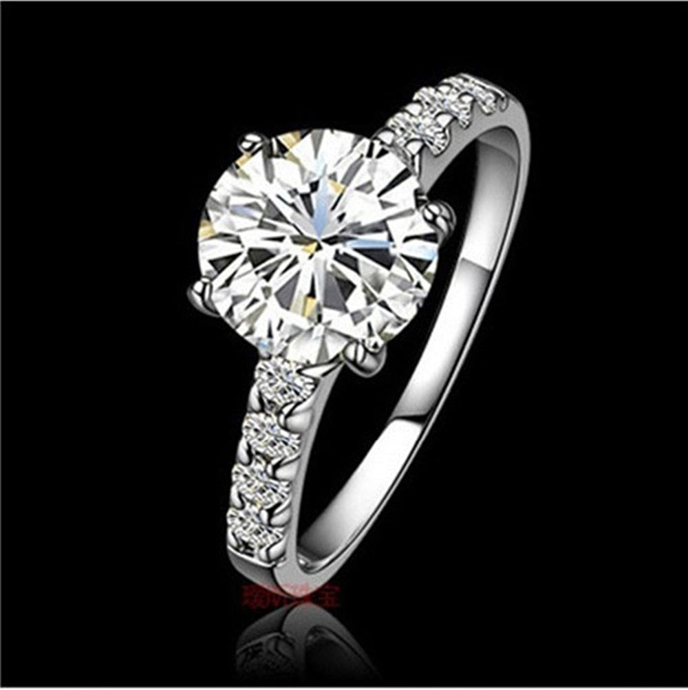 Solid 18K 750 White Gold Ring Four Prongs Test Positive 1Ct Moissanite Wedding Ring Perfectly Design Durable Quality Jewelry