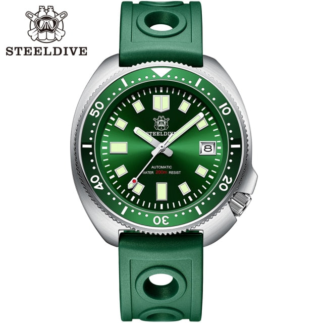 Steeldive 200M Waterproof automatic watch men 44MM Stainless Steel NH35 Automatic Mechanical Men&#39;s watch 1970 Abalone Dive Watch