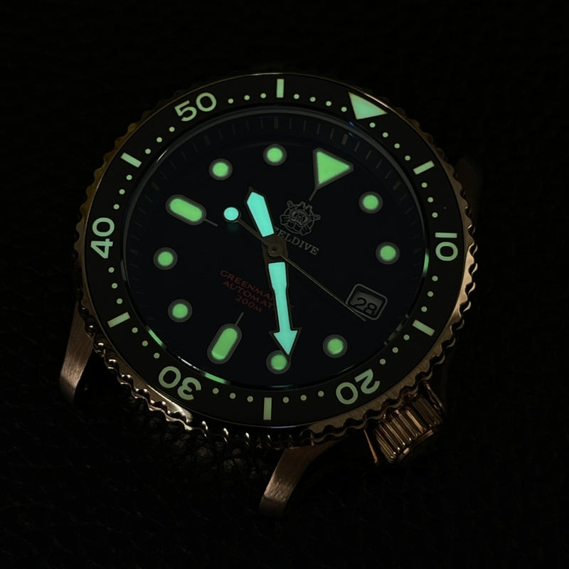 Steeldive New Type SD1996S Solid Bronze Diving Watch 200M Waterproof NH35 Automatic Movement Mechanical Wristwatch Bronze Bezel