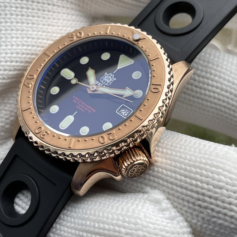 Steeldive New Type SD1996S Solid Bronze Diving Watch 200M Waterproof NH35 Automatic Movement Mechanical Wristwatch Bronze Bezel