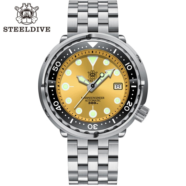 Steeldive SD1975 Candy Color Dial Ceramic bezel 30ATM 300m Waterproof Stainless Steel NH35 Tuna Mens Dive Watch Automatic