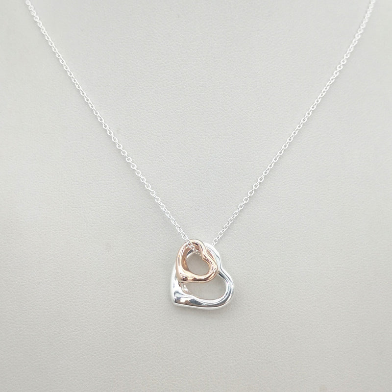 Sterling silver 925 classic fashion silver heart rose gold heart ladies necklace jewelry holiday gift