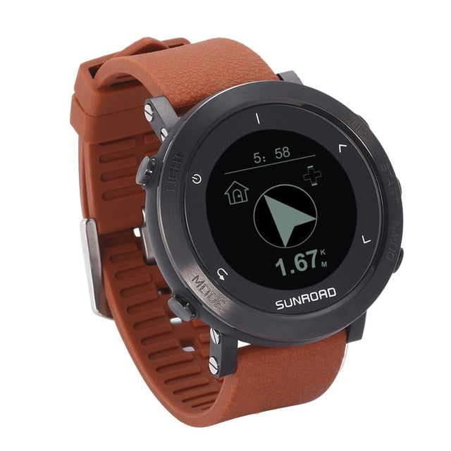 Sunroad GPS smart watch with heart rate altimeter barometer compass pedometer running triathlon wrist digital watch for men