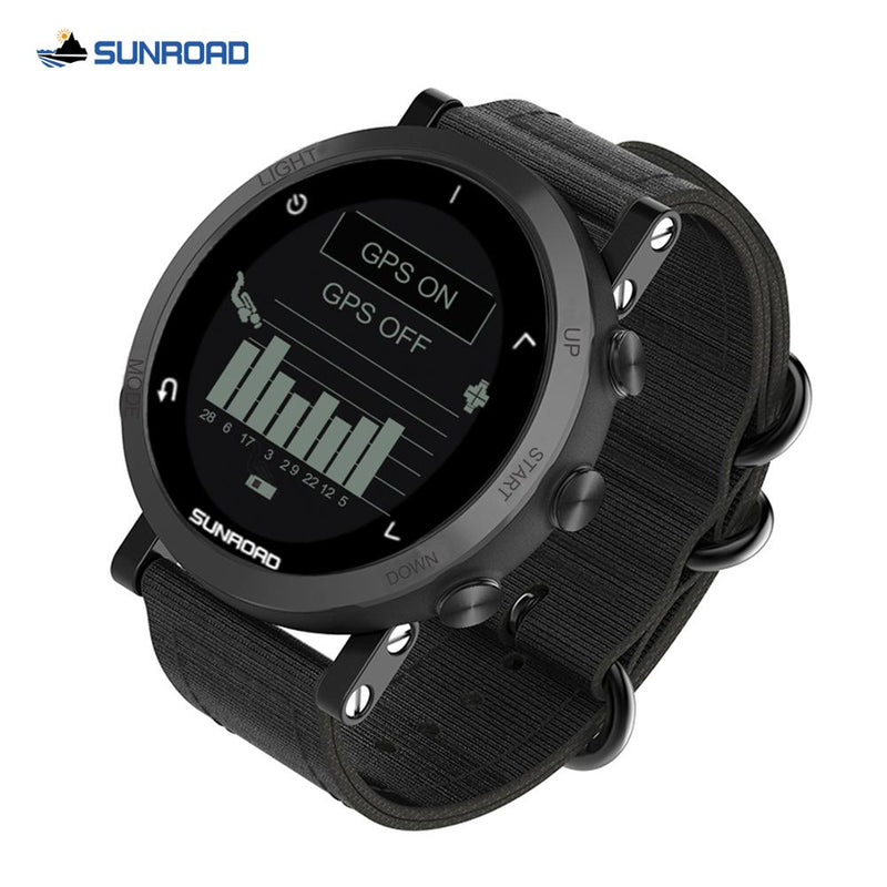 Sunroad GPS smart watch with heart rate altimeter barometer compass pedometer running triathlon wrist digital watch for men