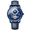 TEVISE 2021 Leather Men Automatic Mechanical Watch Luxury Sport Blue Tourbillon Fashion Casual New Watches Relogio Masculino