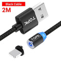 TOPK AM23 LED Magnetic USB Cable,Magnet Charger & USB Type C Cable & Micro USB Cable & Mobile Phone Cable foriPhone 11 X 8 7Plus